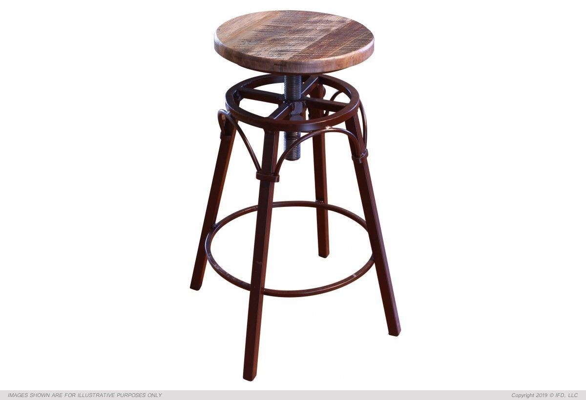 International Furniture Direct - 968 Antique Multicolor Stool