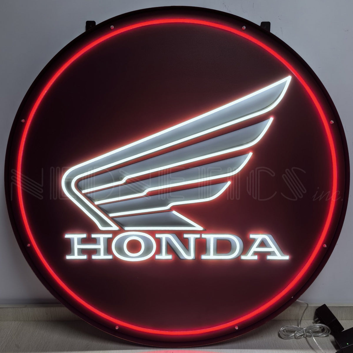 Honda Wings 36 Inch Round LED Flex-Neon Sign in Steel Can