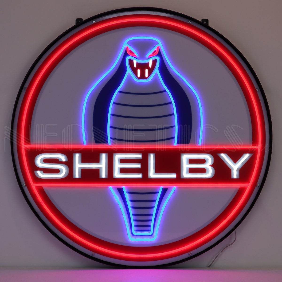 Shelby Round 36" LED Flex-Neon Sign in Steel Can