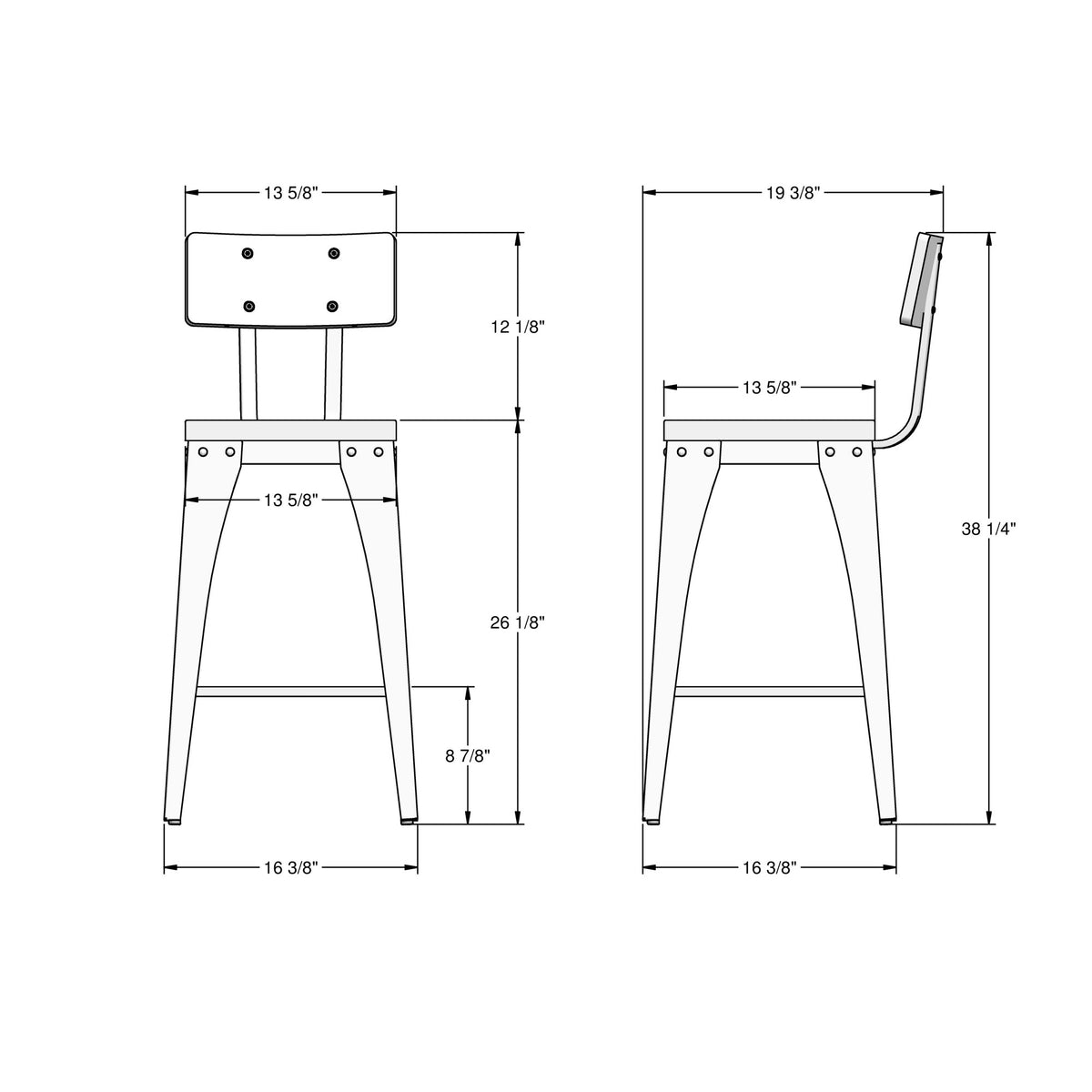 Amisco Upright Stool 40264-26B solid wood, counter height