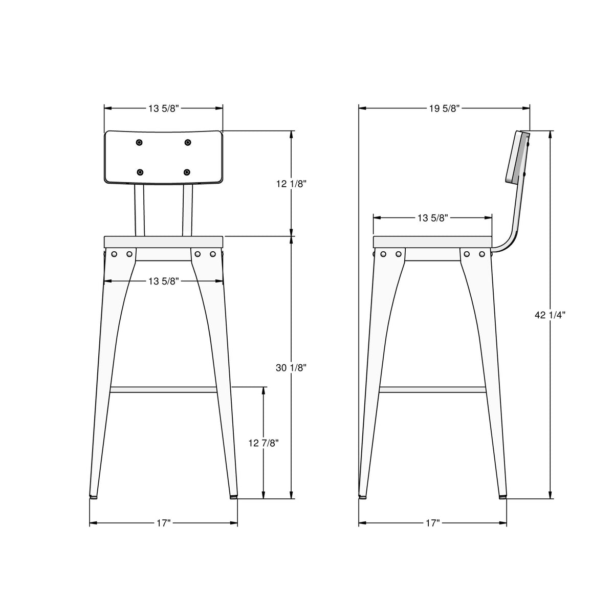 Amisco Upright Stool 40264-30B solid wood, bar height