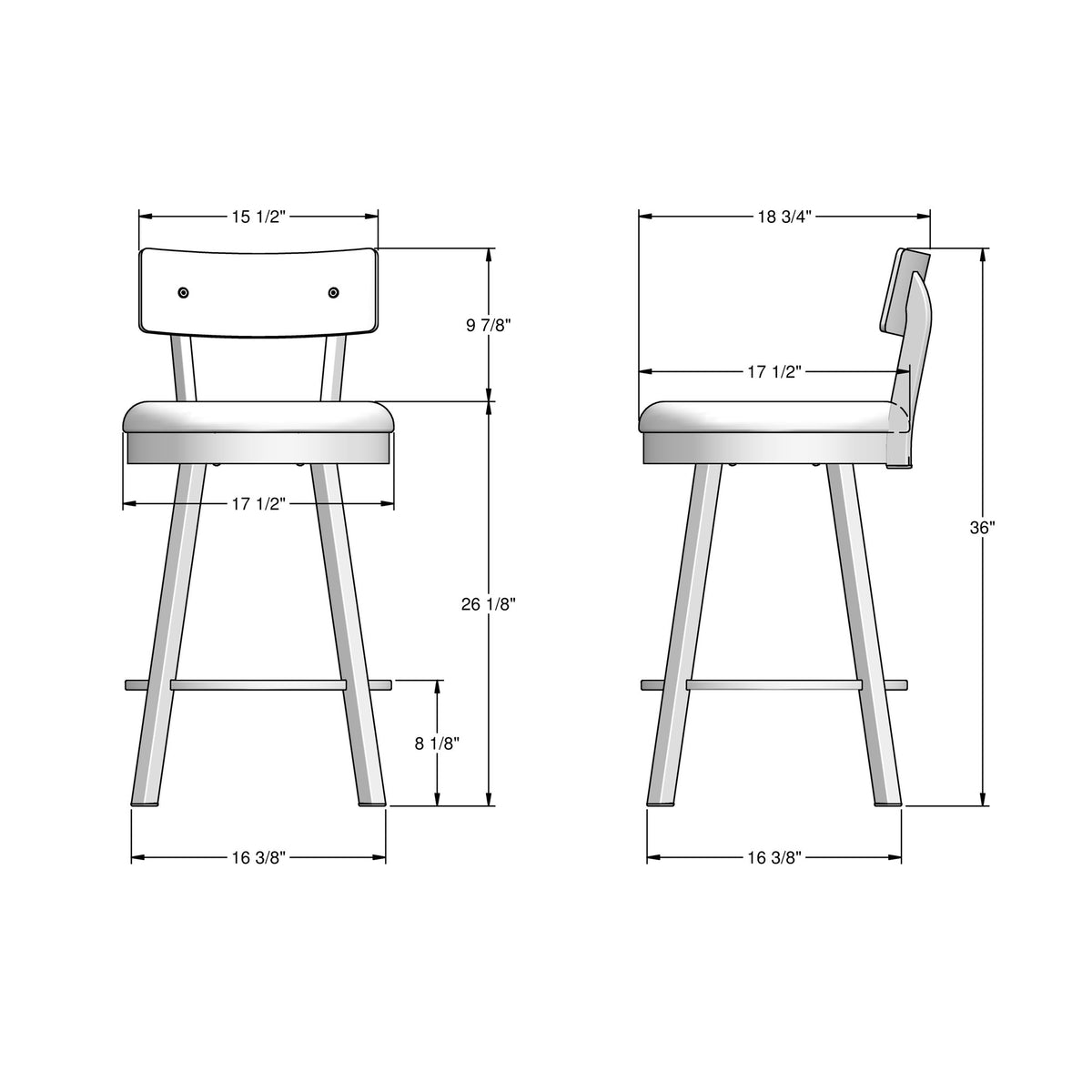 Amisco Lauren Swivel Stool 40293-26 counter height
