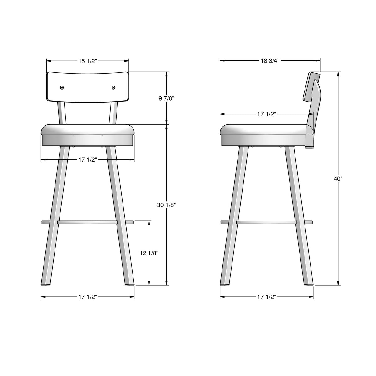 Amisco Lauren Swivel Stool 40293-30 bar height