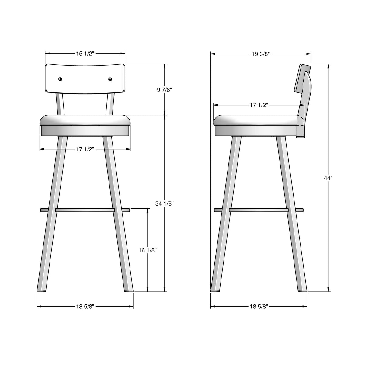 Amisco Lauren Swivel Stool 40293-34 spectator height