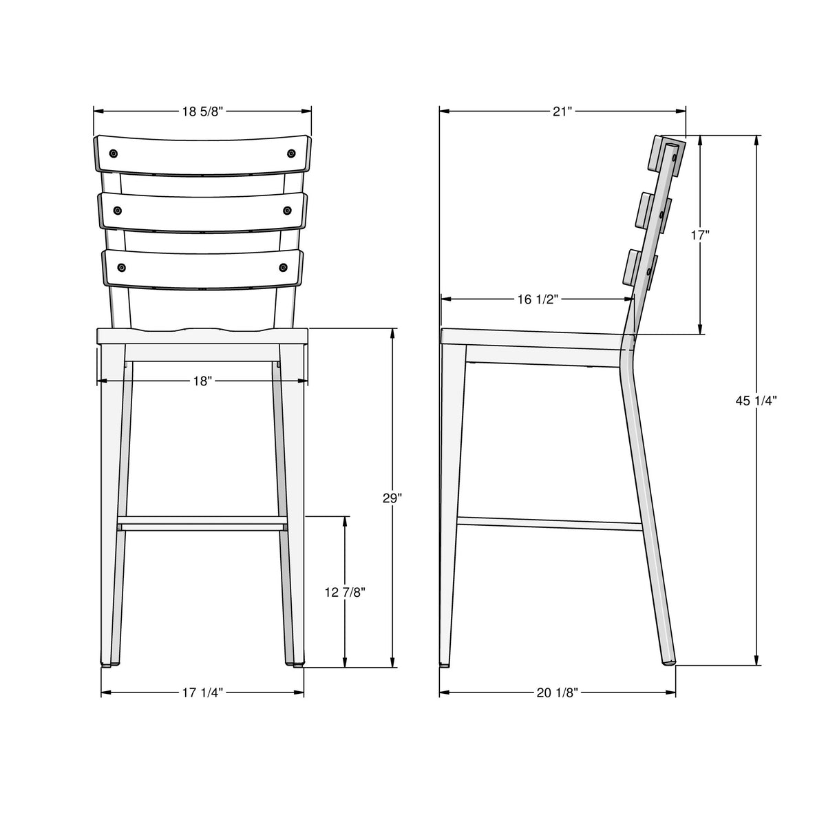 Amisco Dexter Stool 40323-30B solid wood, bar height