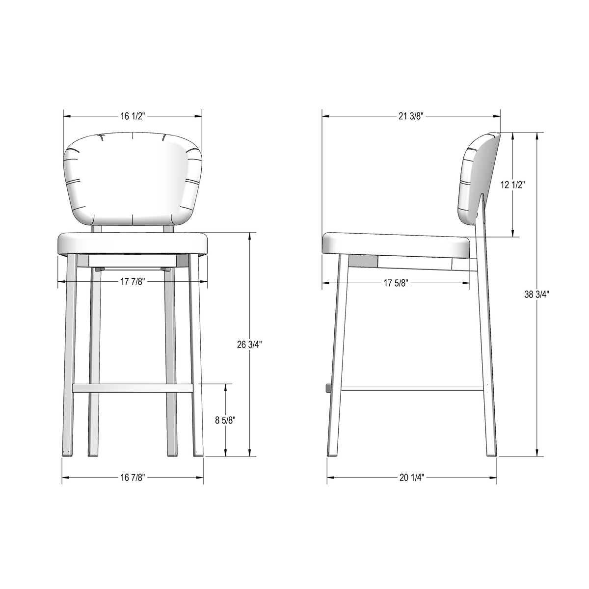 Amisco Isadora Upholstered Stool 40387-26 counter height