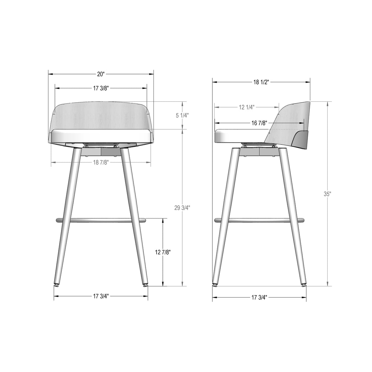 Amisco Frank Swivel Stool 41283-30 bar height
