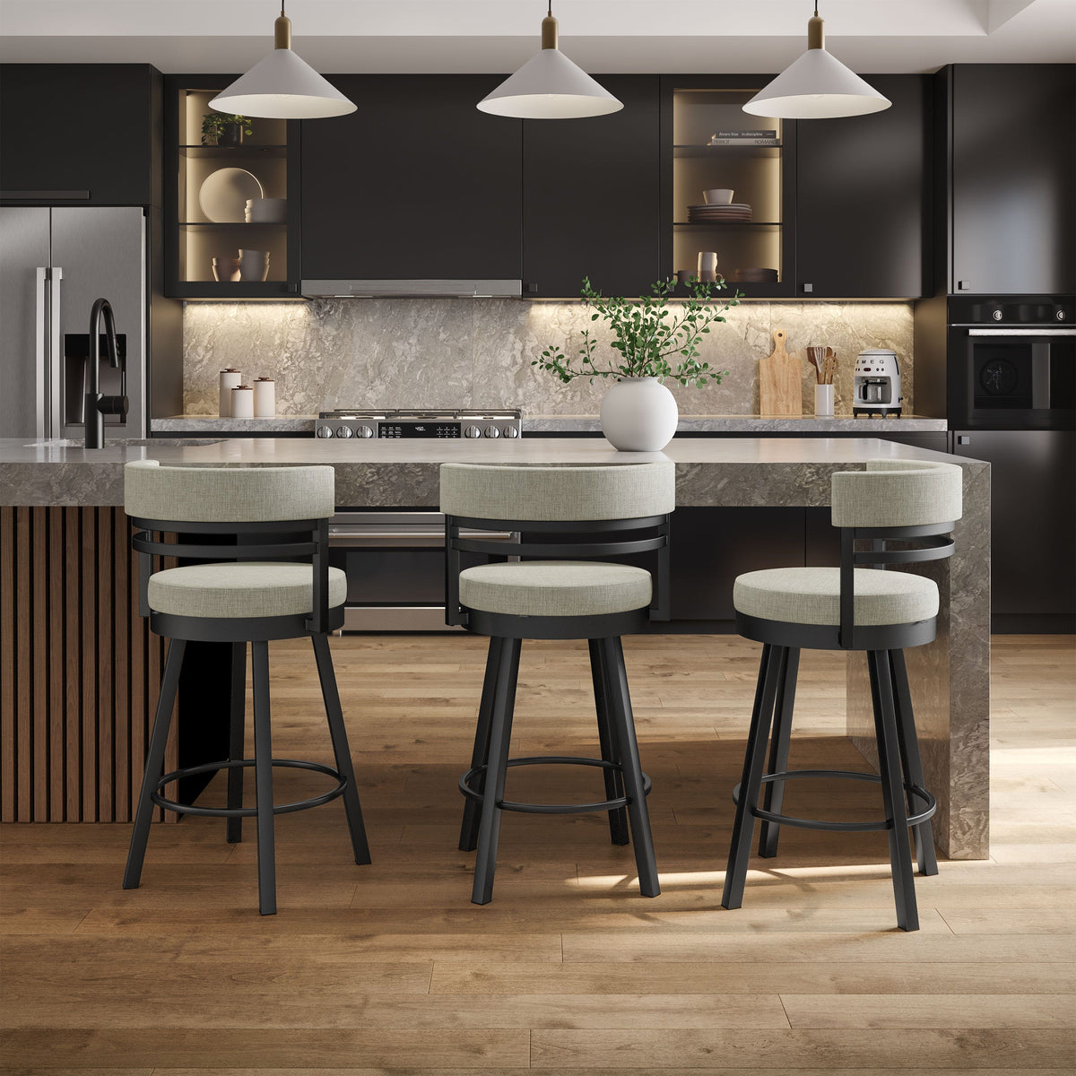 Amisco Ronny Swivel Stool in a kitchen