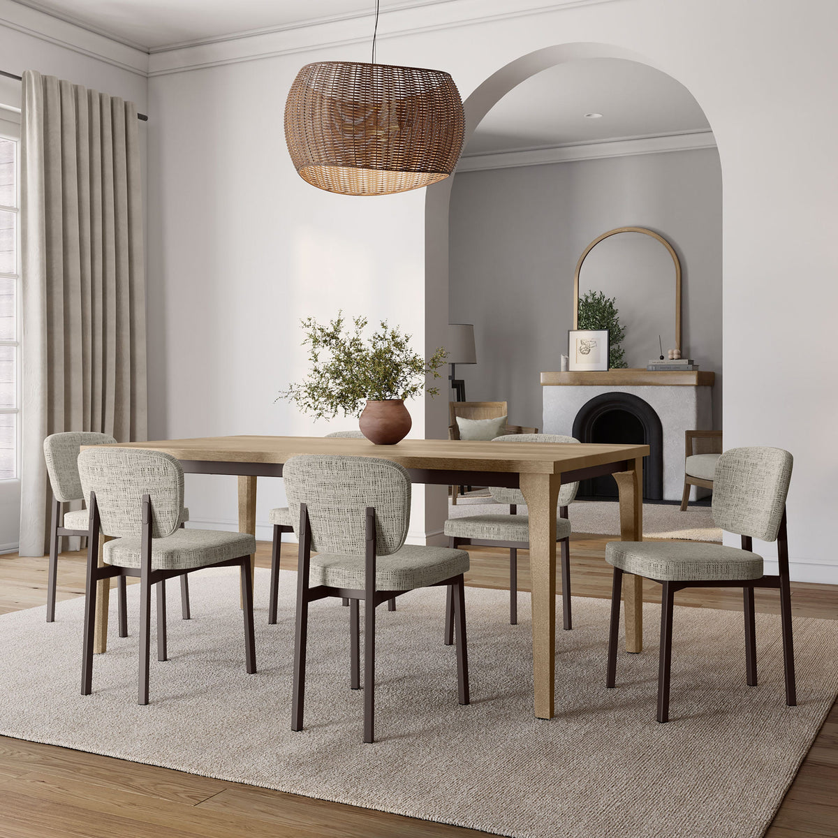 Amisco Isadora Upholstered Dining Chair in a dining room