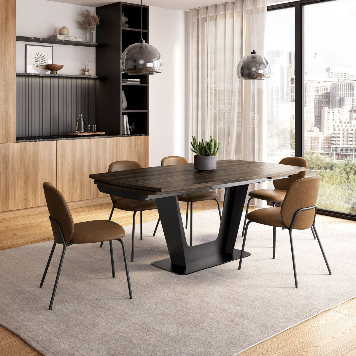 Amisco Jade Upholstered Dining Chair in a dining room
