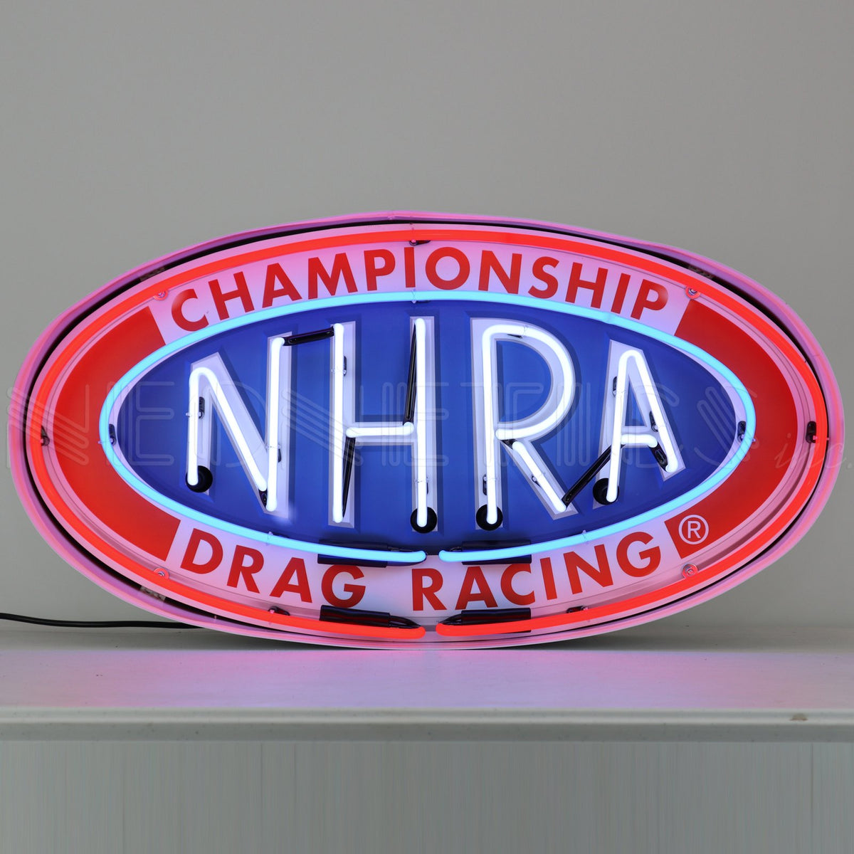 NHRA Oval Neon Sign in Steel Can