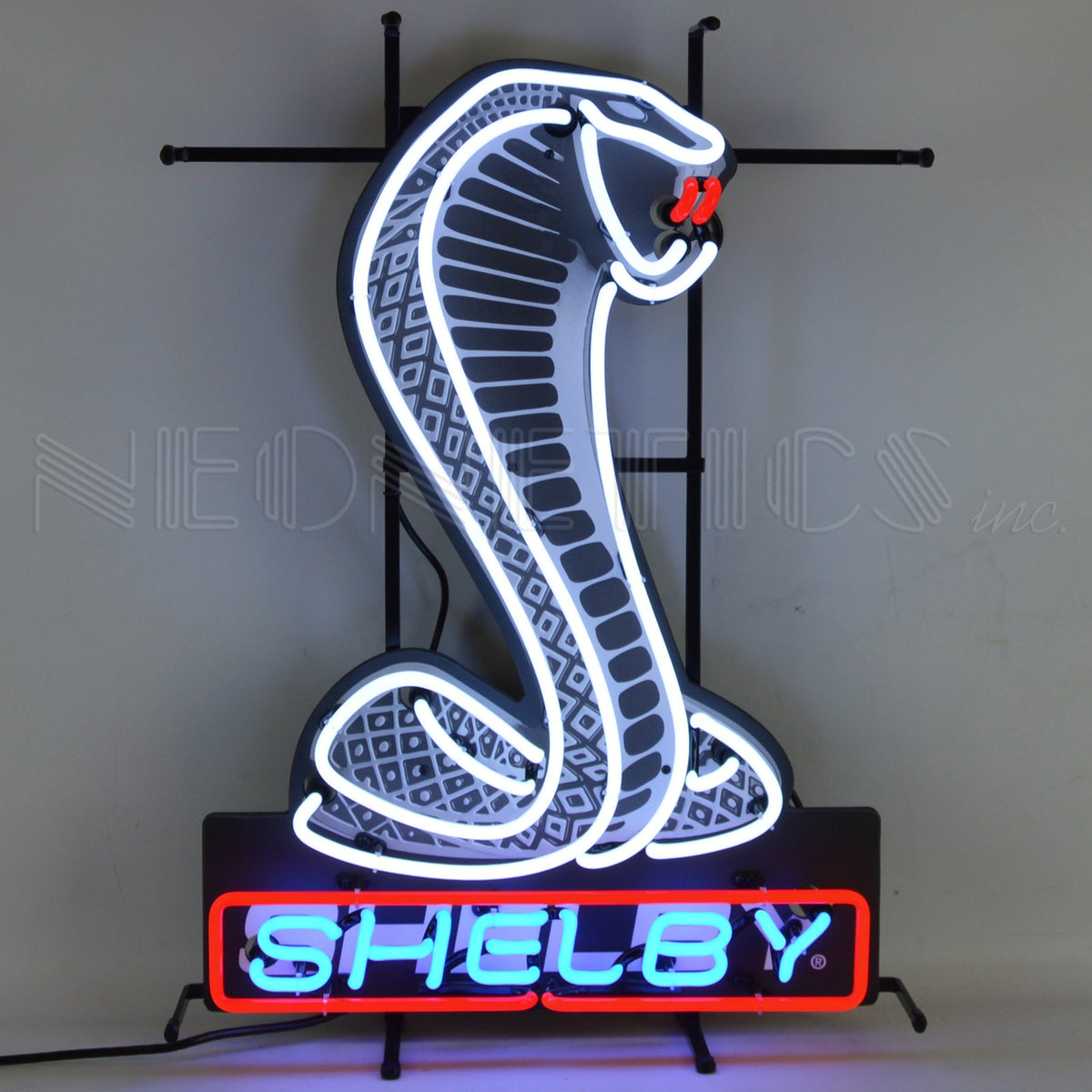 Shelby Cobra Shaped Emblem Neon Sign with Backing