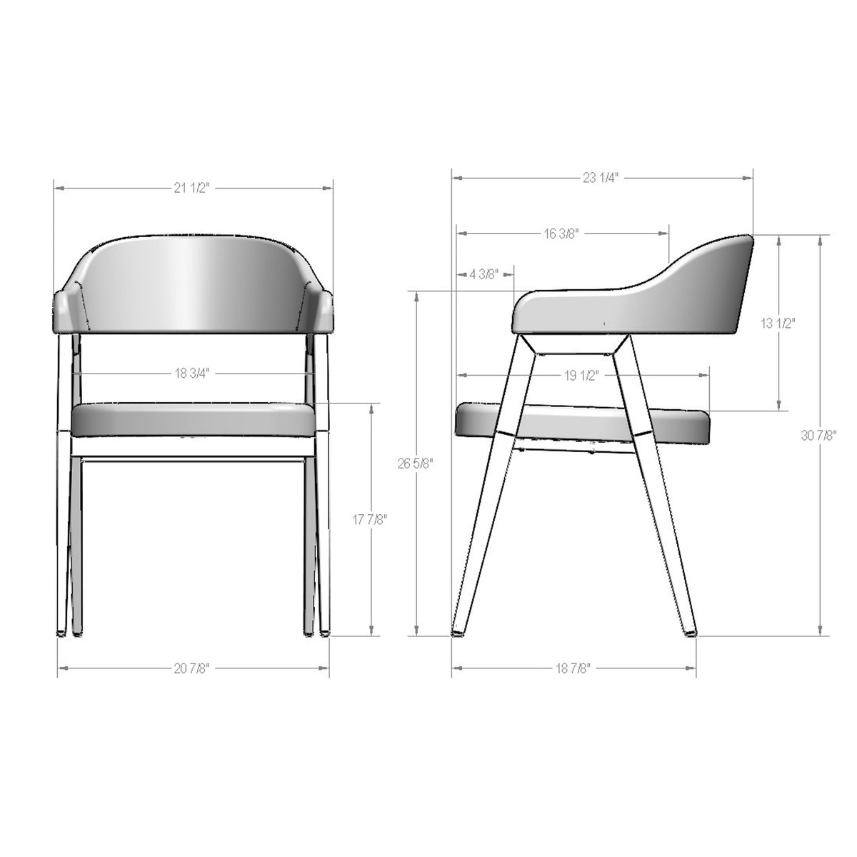 Amisco Carmen Upholstered Dining Armchair – view 4