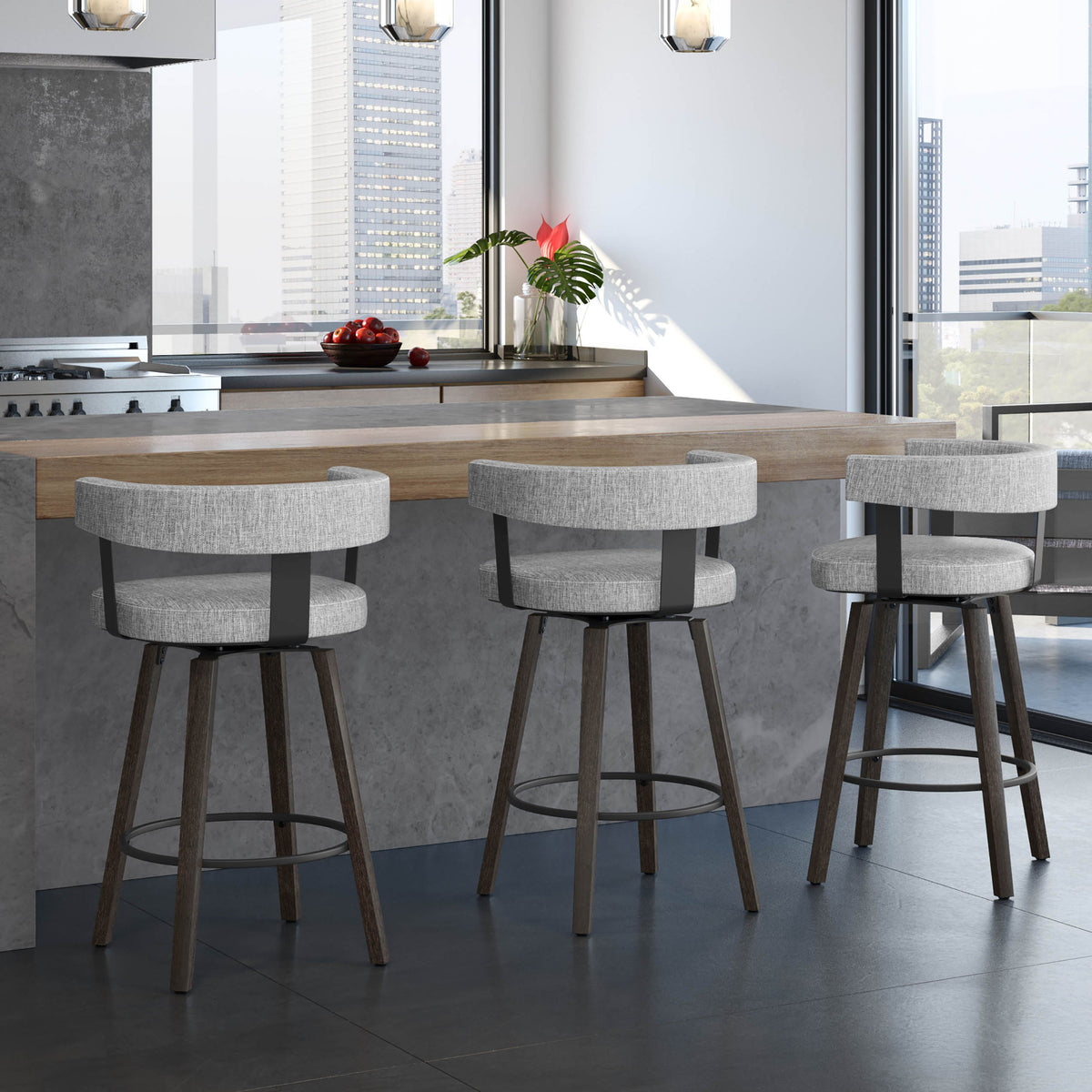 Amisco Fletcher Solid Wood Stool