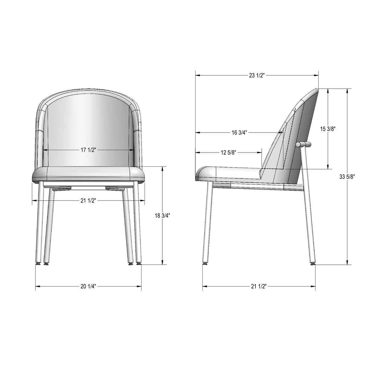 Amisco Luongo Upholstered Dining Chair – view 3