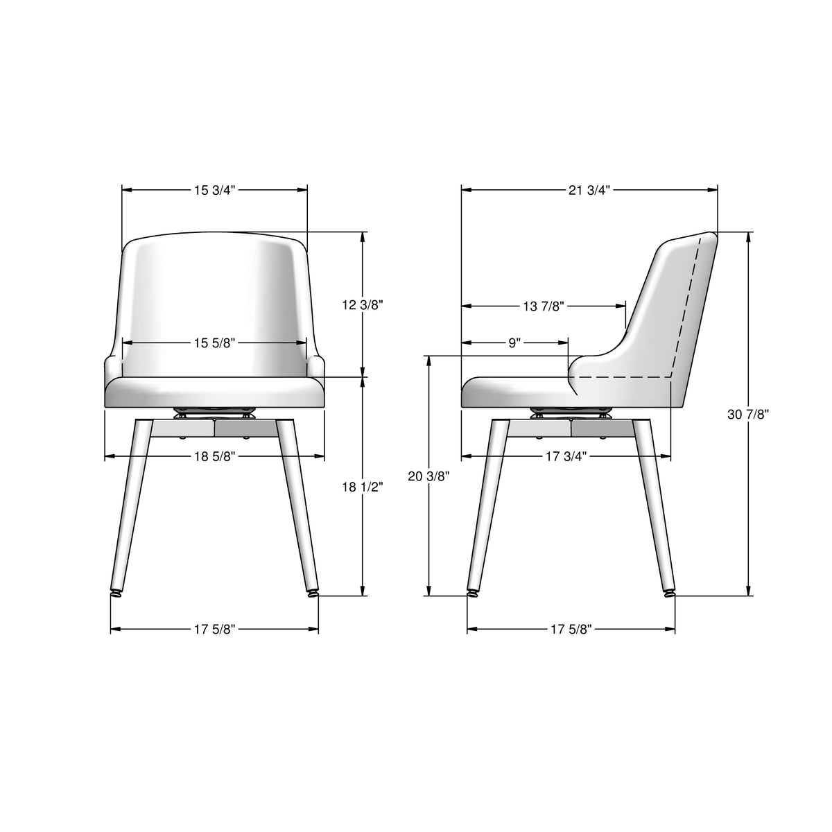 Amisco Giulia Upholstered Dining Chair – view 3