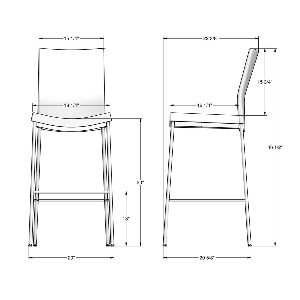 Amisco Osten Upholstered Stool – view 2