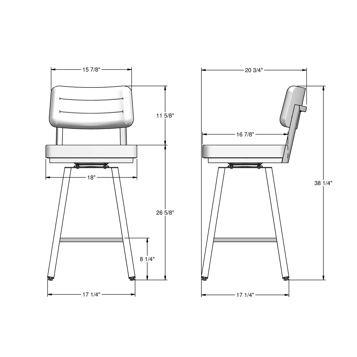 Amisco Phoebe Upholstered Stool – view 3