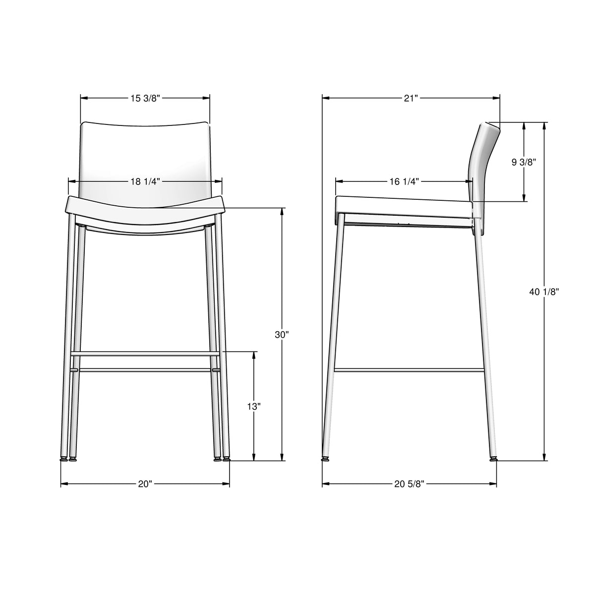 Amisco Osten Upholstered Stool – view 2