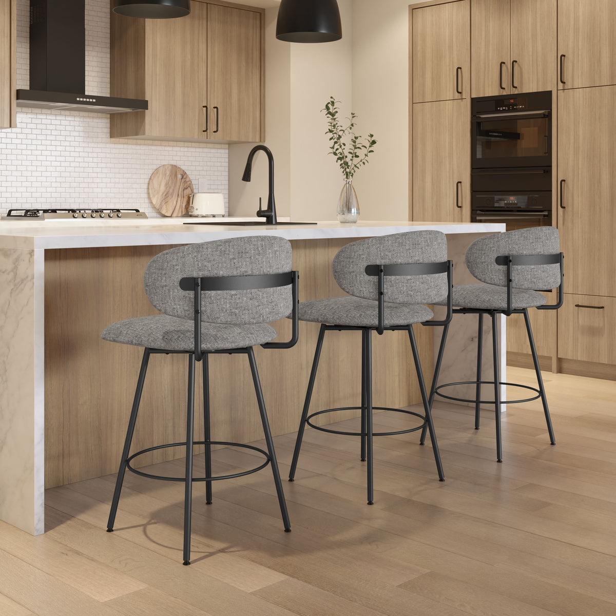 Amisco Wyatt Upholstered Stool – view 2