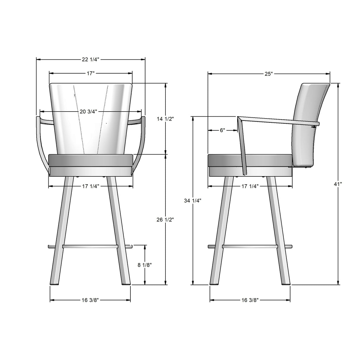 Amisco Cardin Upholstered Stool – view 2