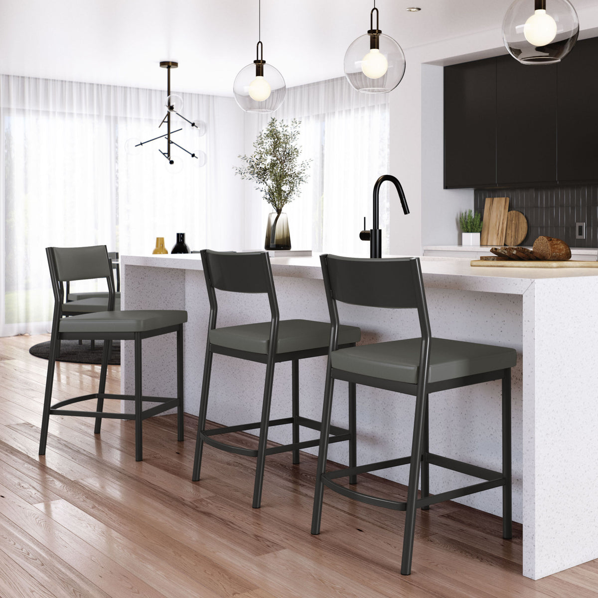 Amisco Adriana Upholstered Stool – view 2