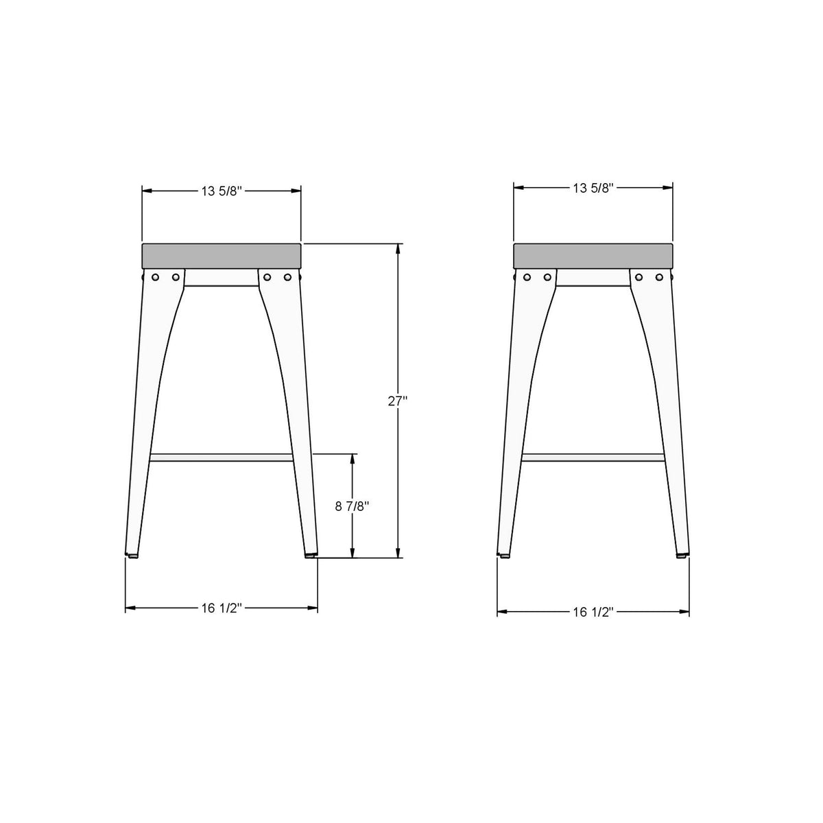 Amisco Upright Upholstered Stool – view 2