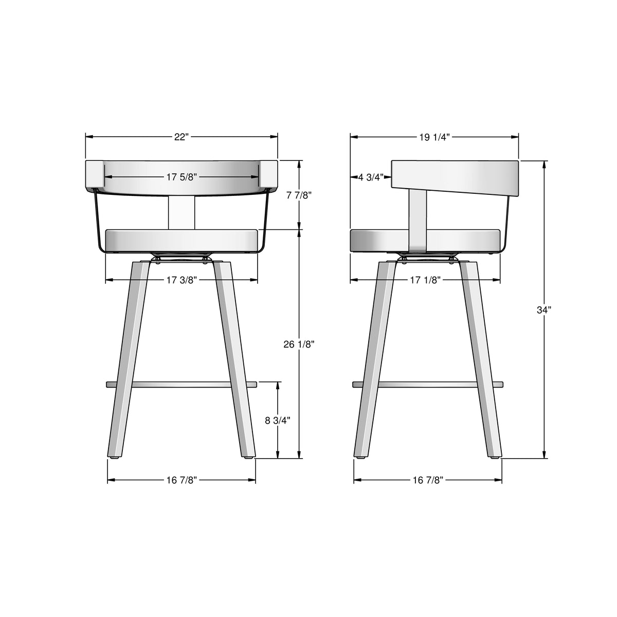 Amisco Fletcher Solid Wood Stool – view 3