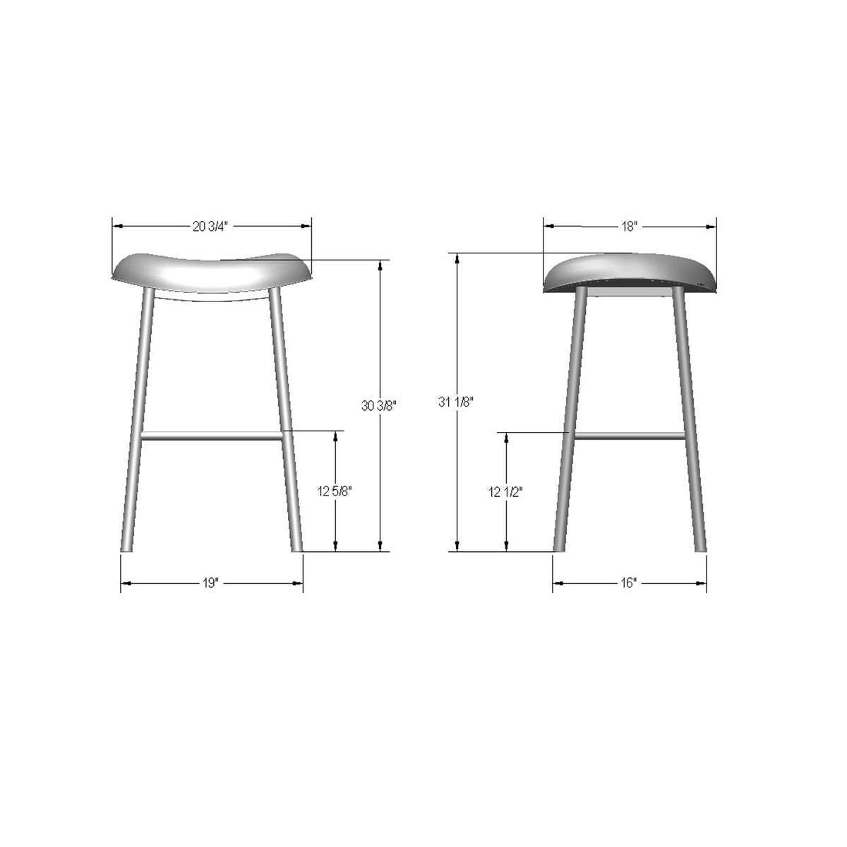 Amisco Willo Upholstered Stool – view 2