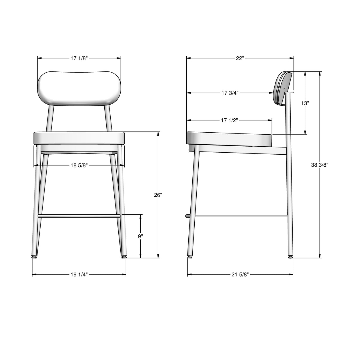 Amisco Orly Upholstered Stool – view 4