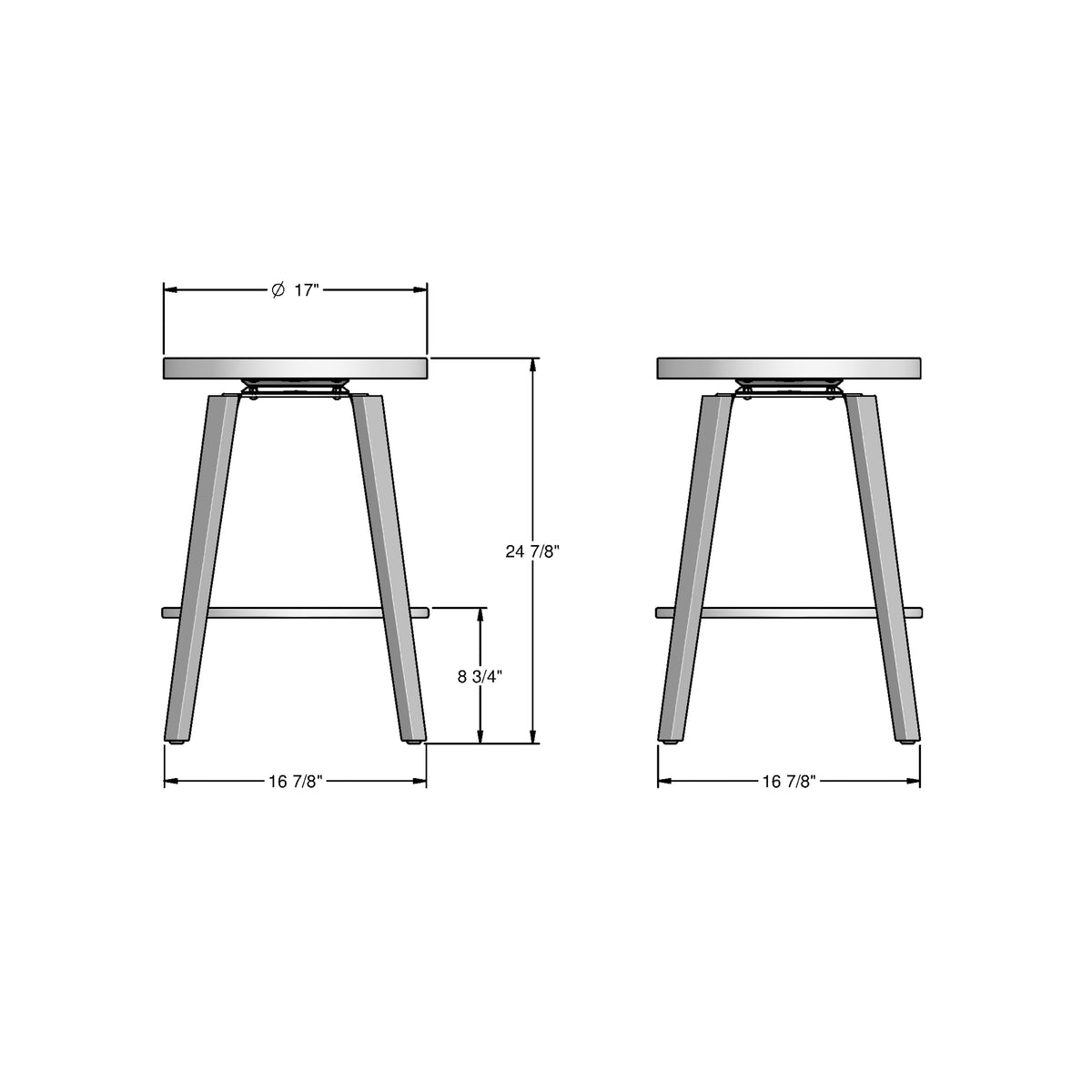Amisco Walden Solid Wood Stool – view 3