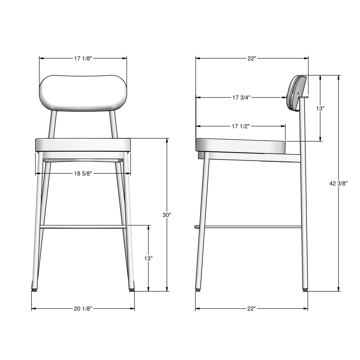 Amisco Orly Upholstered Stool – view 4