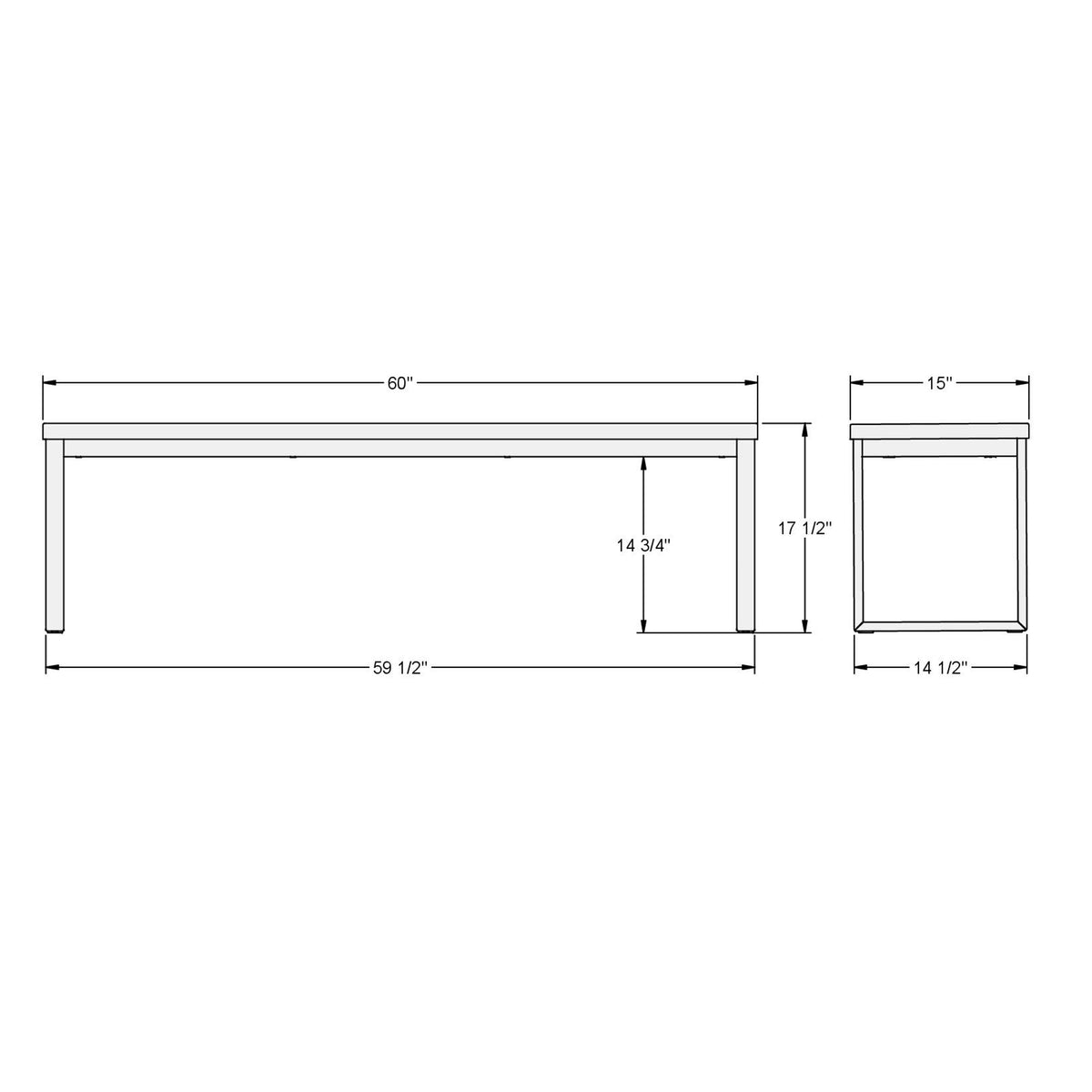 Amisco Dryden Dining Bench – view 2