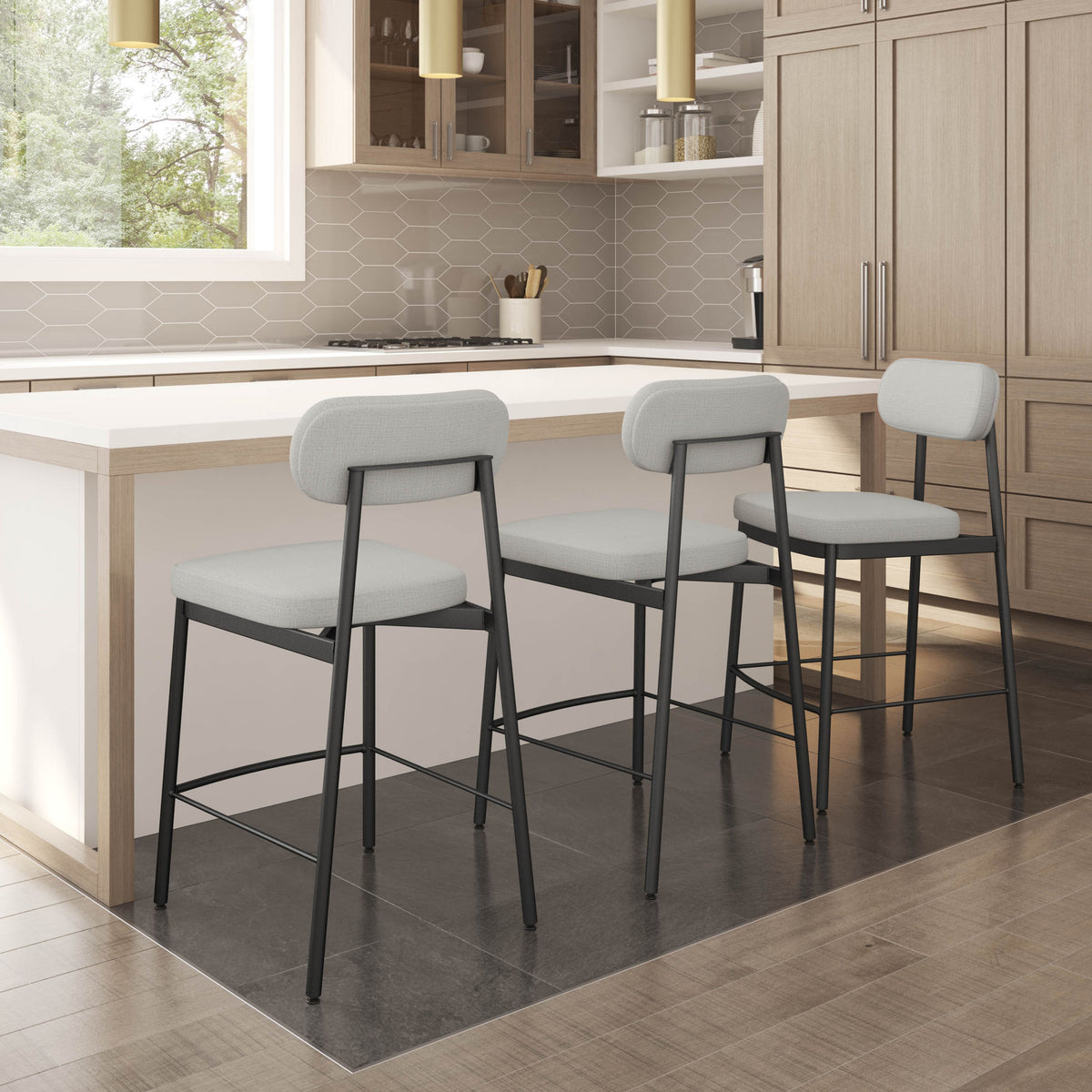 Amisco Orly Upholstered Stool – view 2