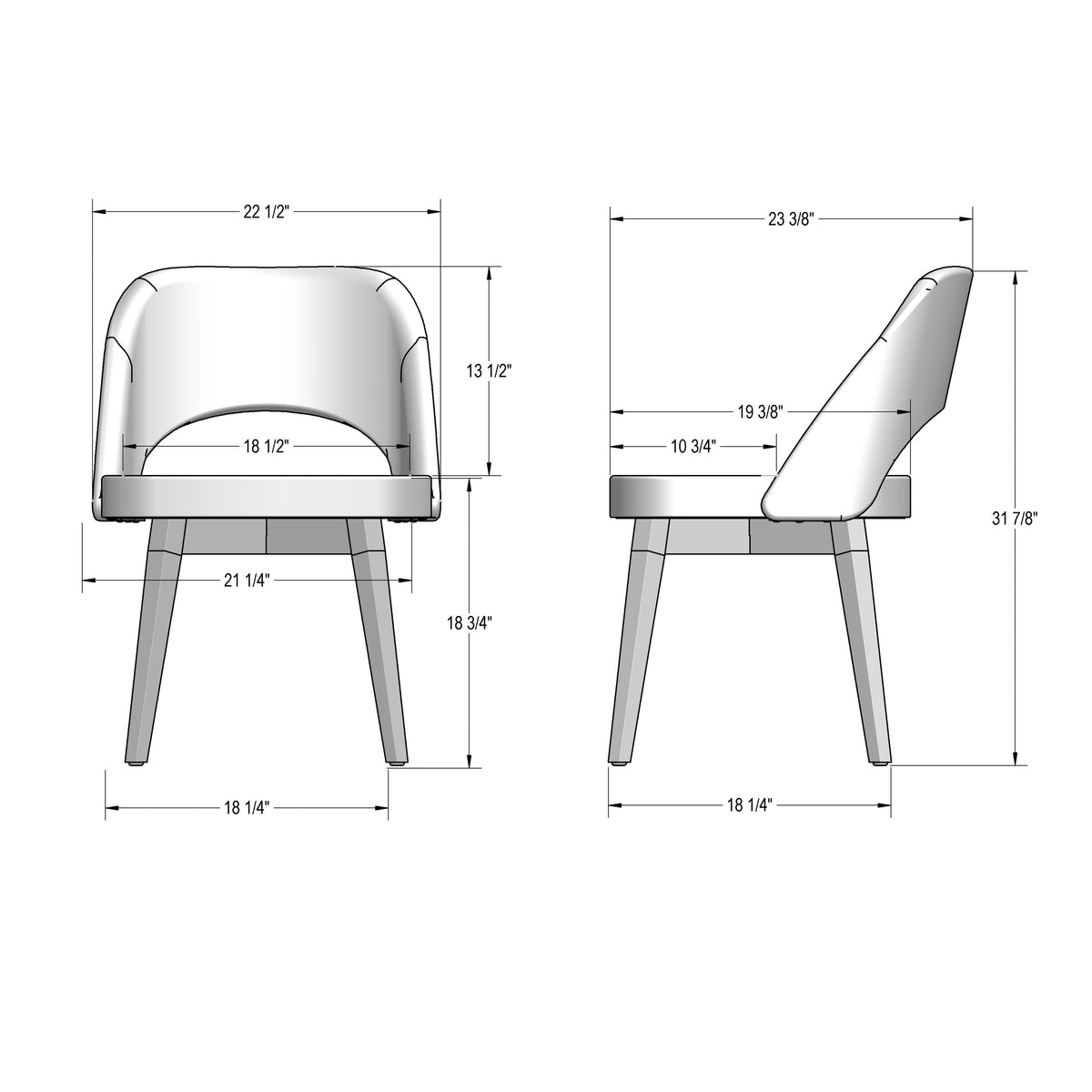 Amisco Scheila Solid Wood Dining Chair – view 3