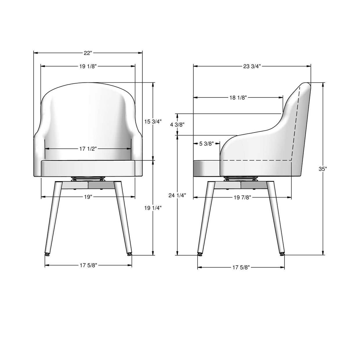 Amisco Weston Upholstered Dining Chair – view 3