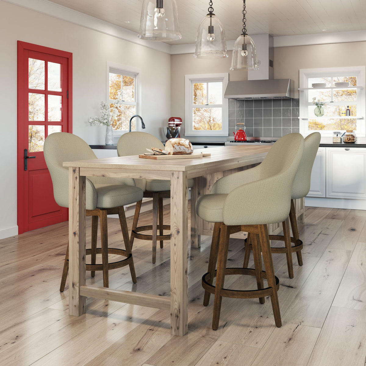 Amisco Collin Solid Wood Stool