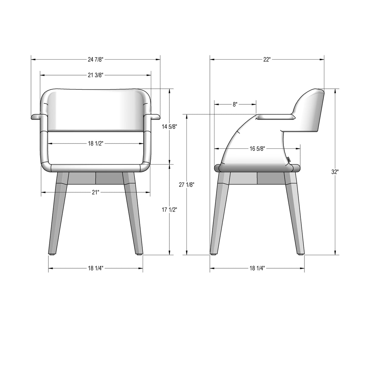 Amisco Solene Solid Wood Dining Chair – view 3
