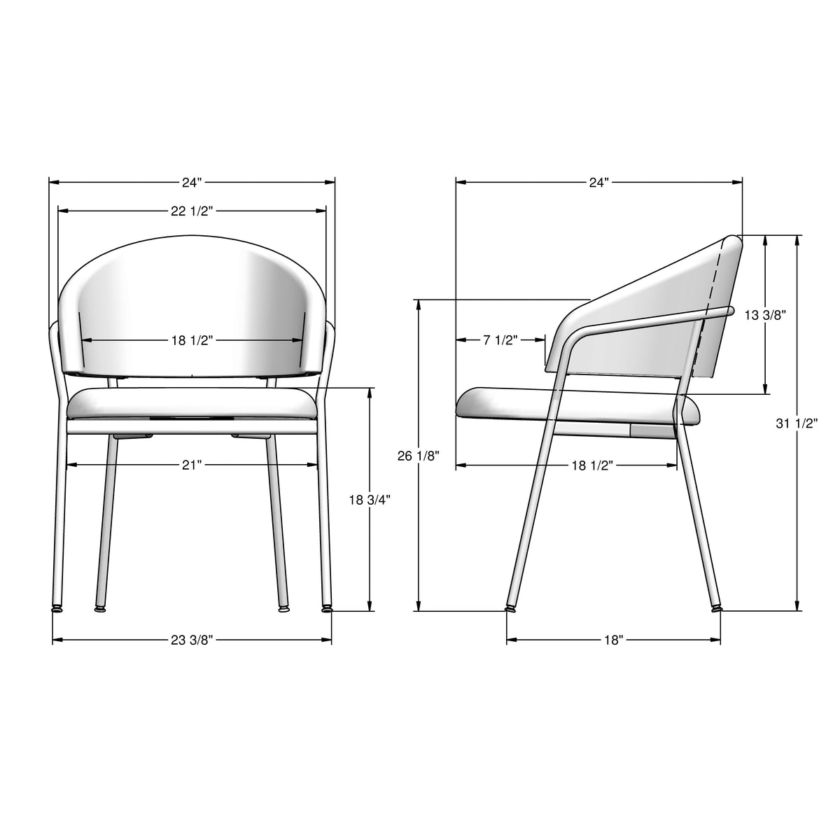 Amisco Atria Upholstered Dining Chair – view 3