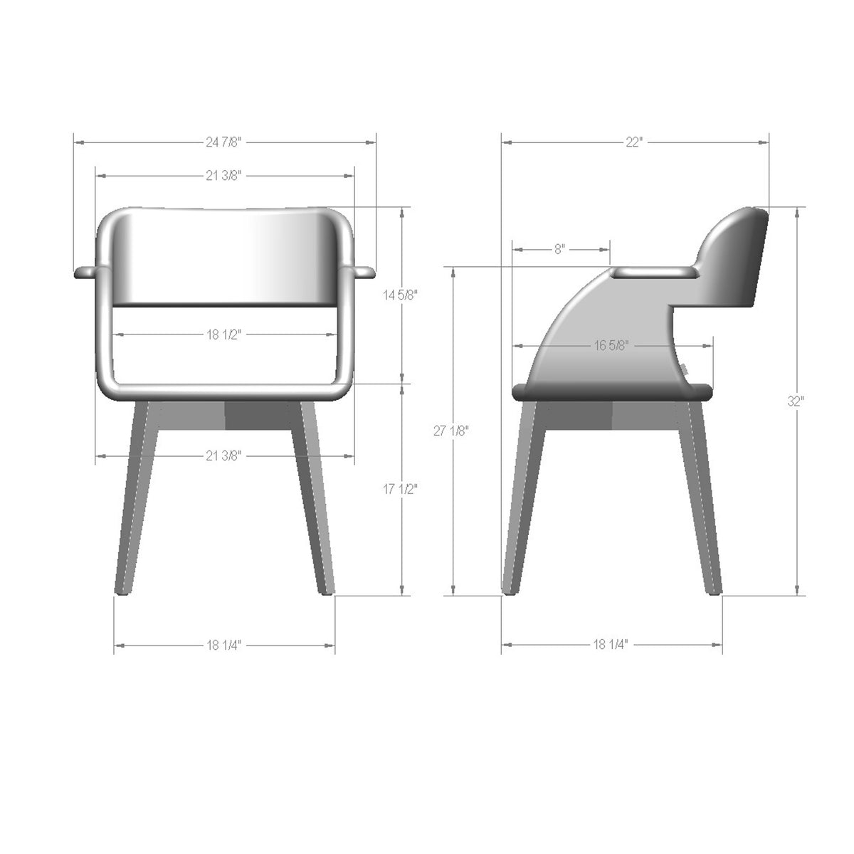 Amisco Solene Solid Wood Dining Chair – view 2