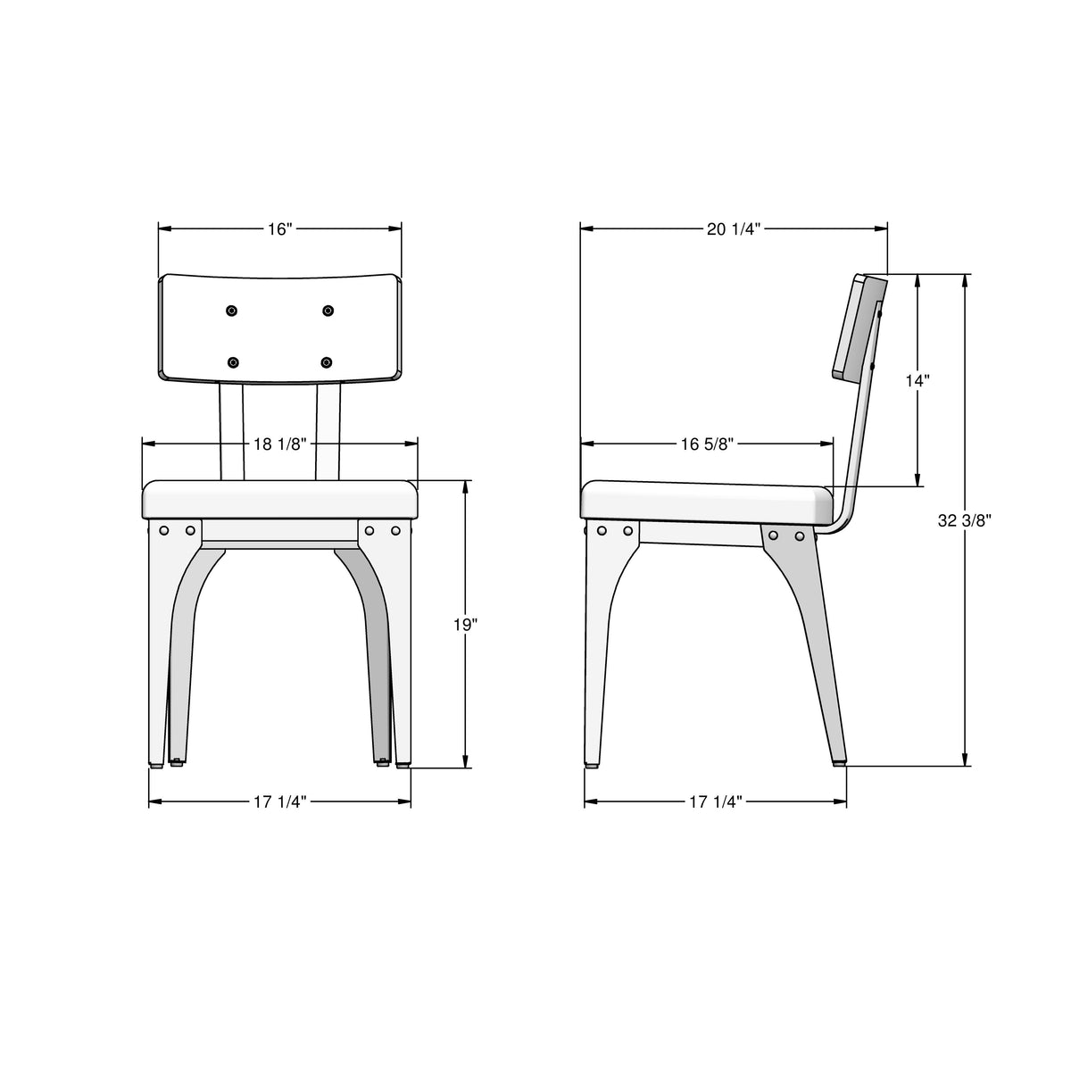 Amisco Architect Solid Wood Dining Chair – view 3