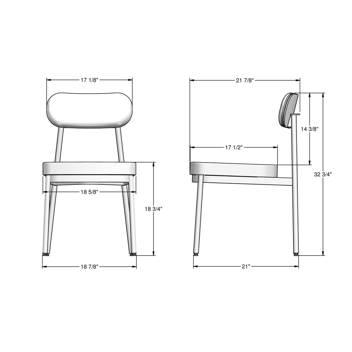 Amisco Orly Upholstered Dining Chair – view 3
