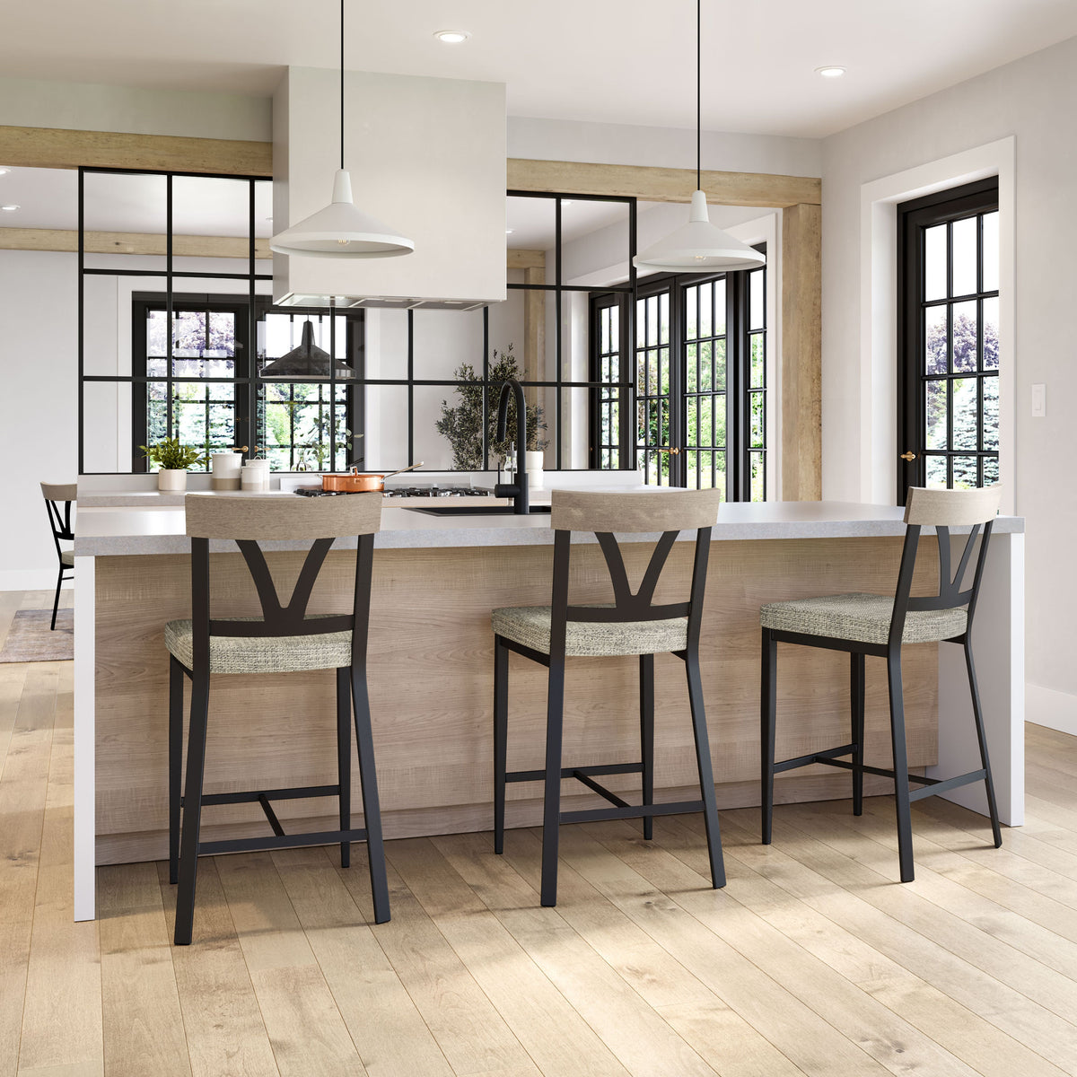 Amisco Lawrence Solid Wood Stool