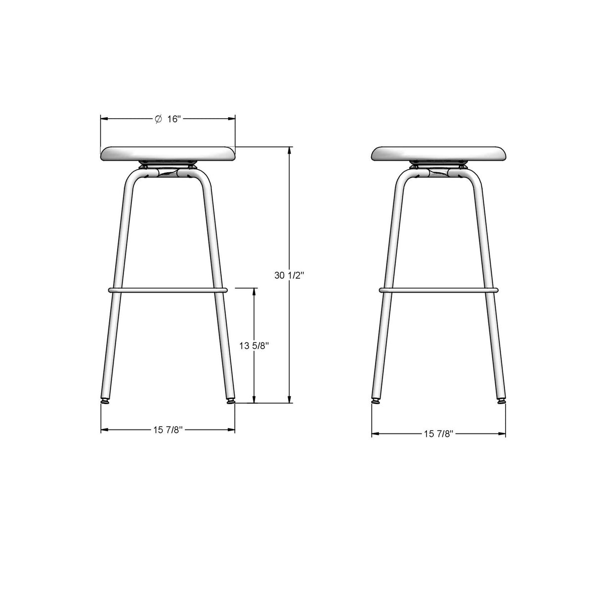Amisco Button Upholstered Stool – view 3