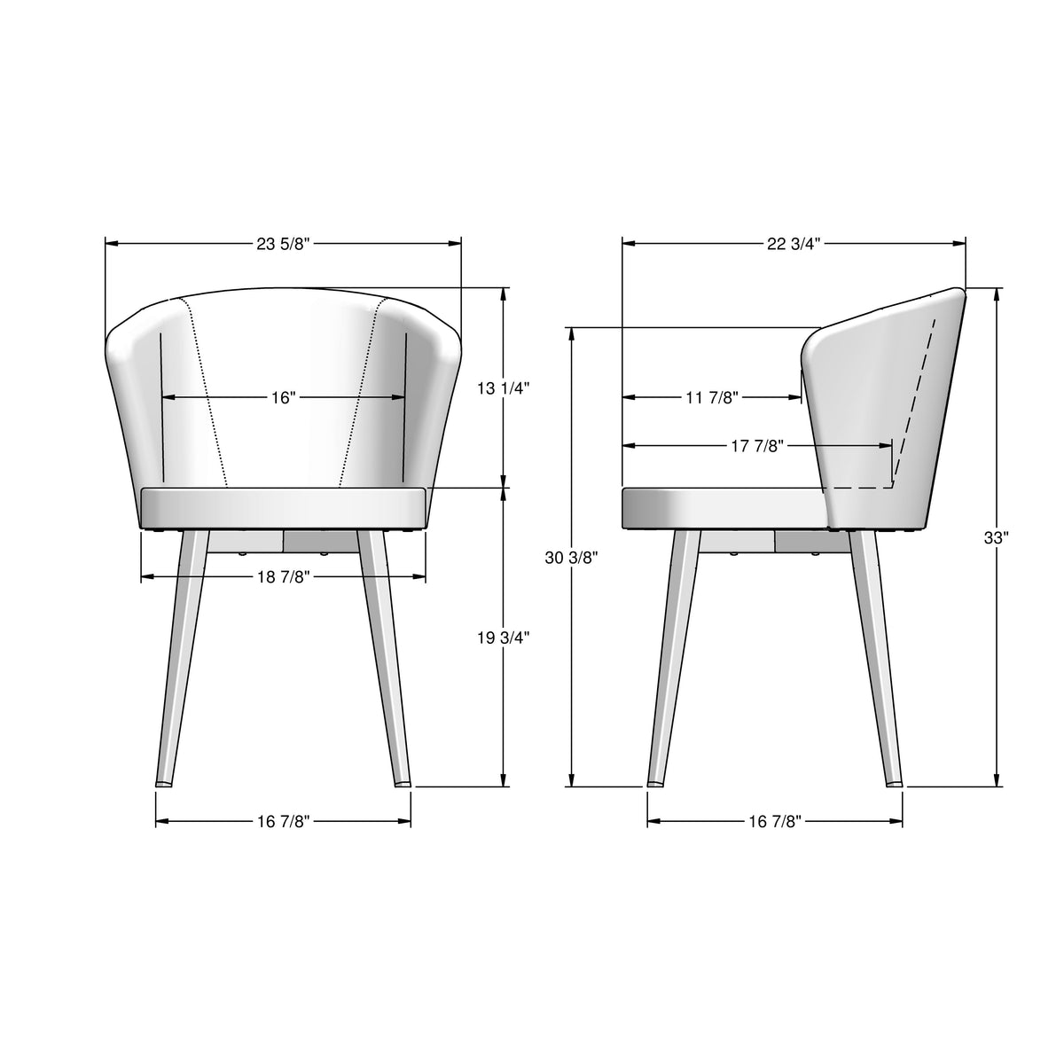Amisco Benson Upholstered Dining Chair – view 3
