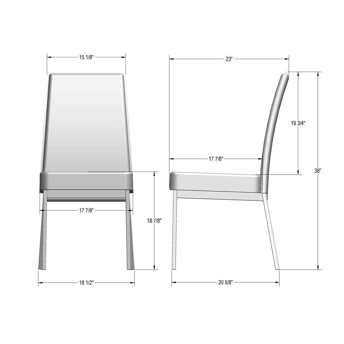 Amisco Dorian Upholstered Dining Chair – view 3