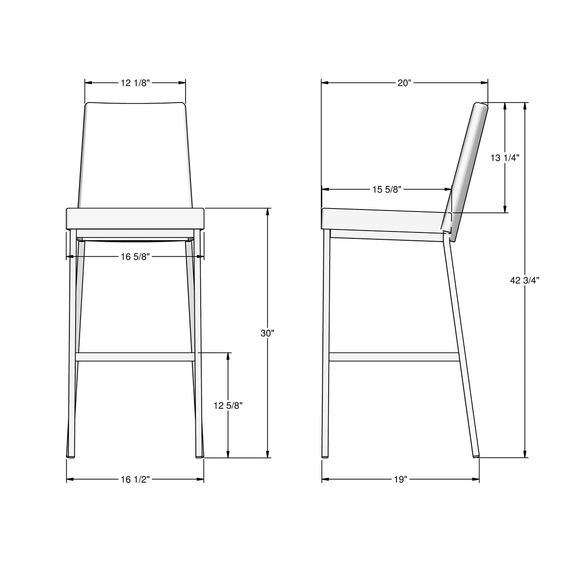 Amisco Linea Upholstered Stool – view 2