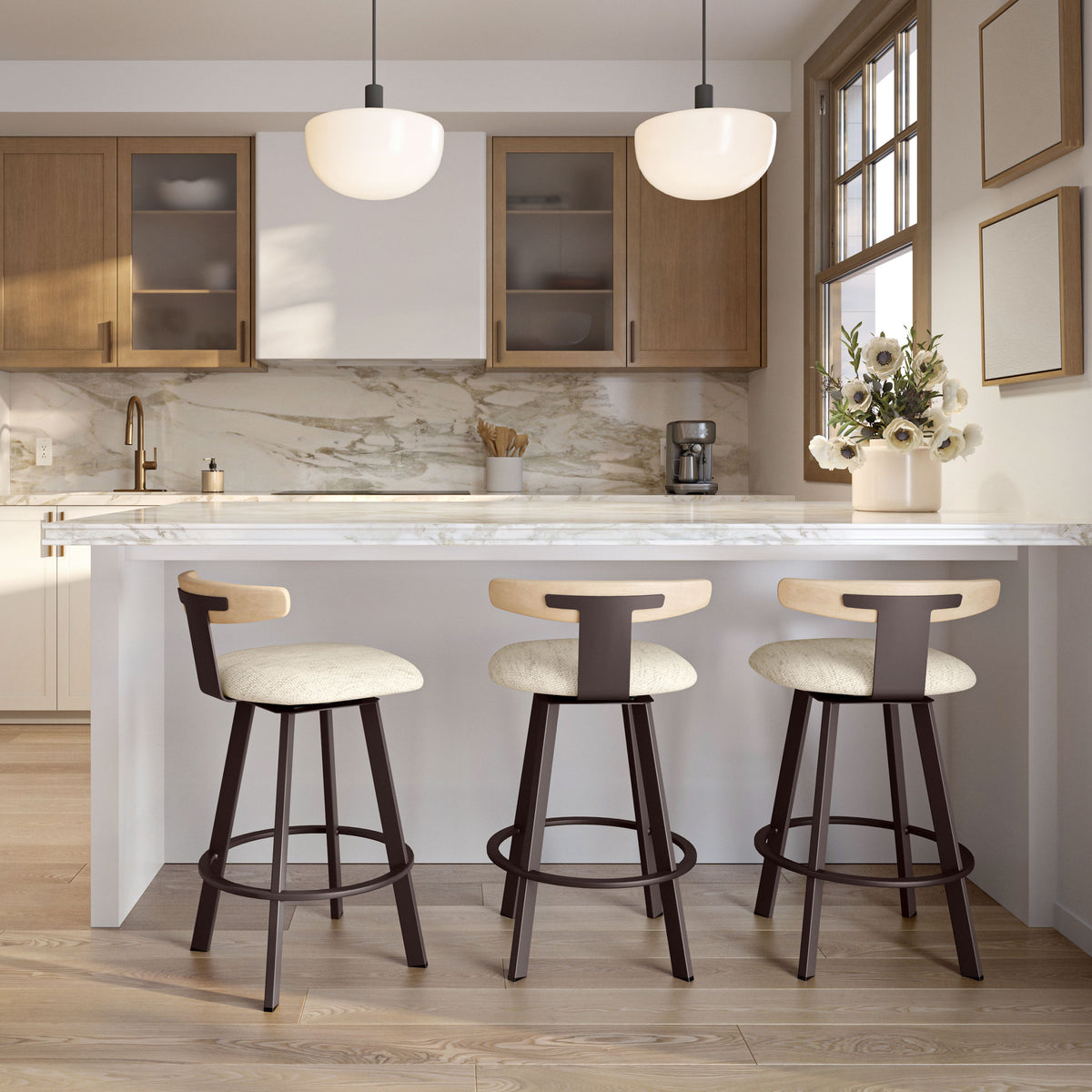 Amisco Asher Solid Wood Stool