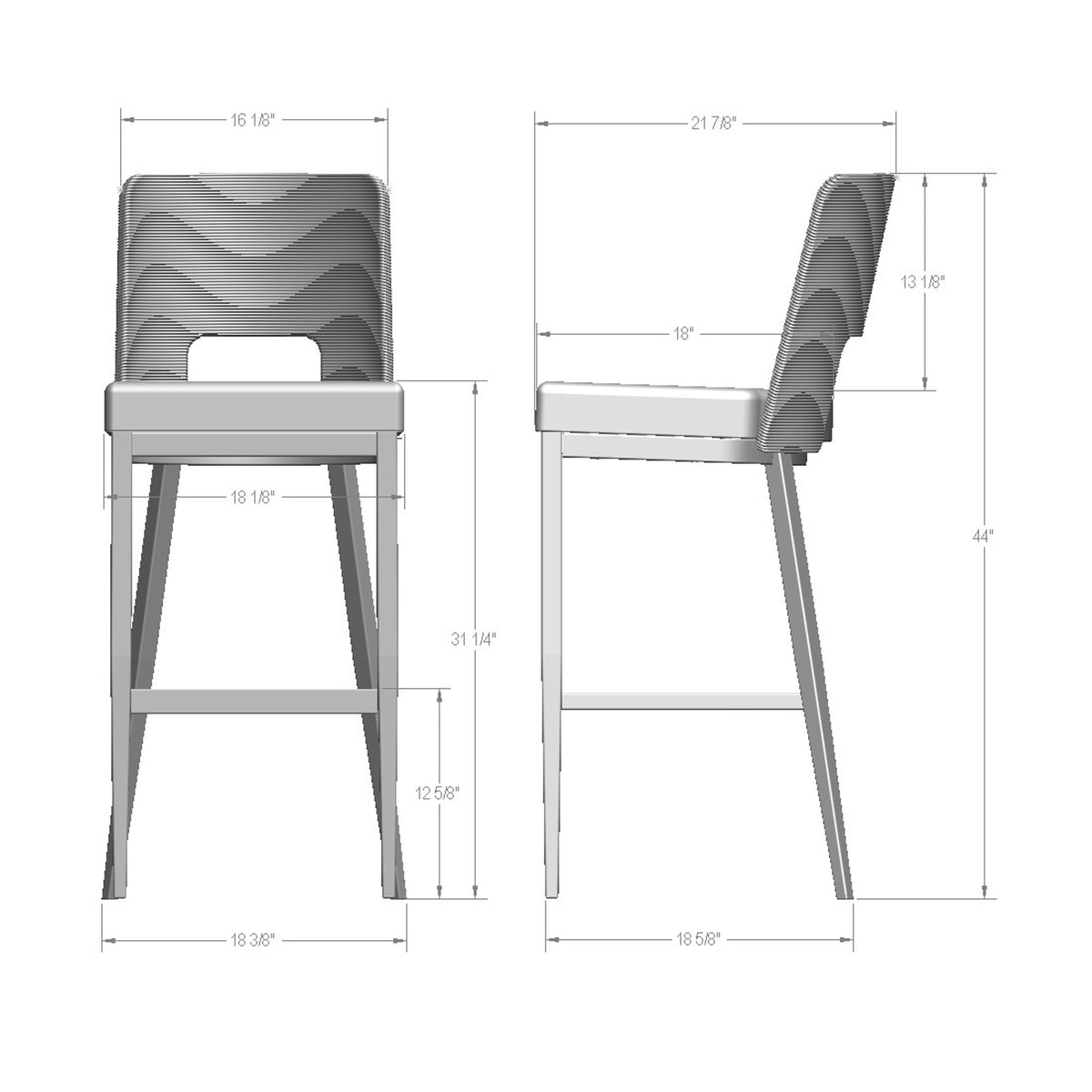 Amisco Chase Upholstered Stool – view 3