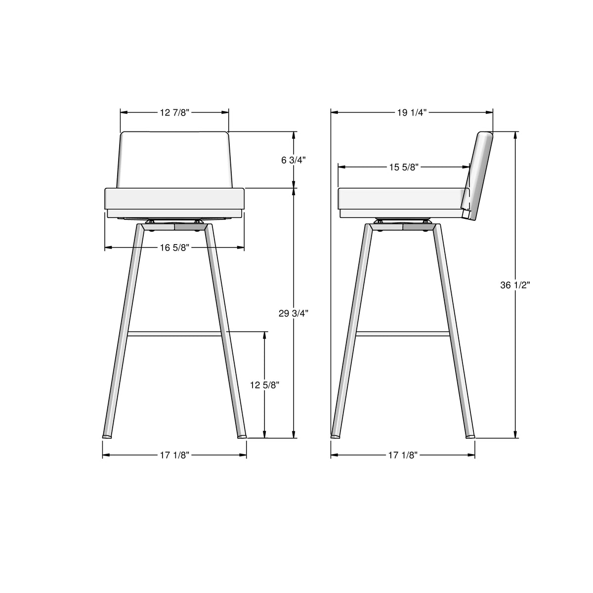 Amisco Linea Upholstered Stool – view 3
